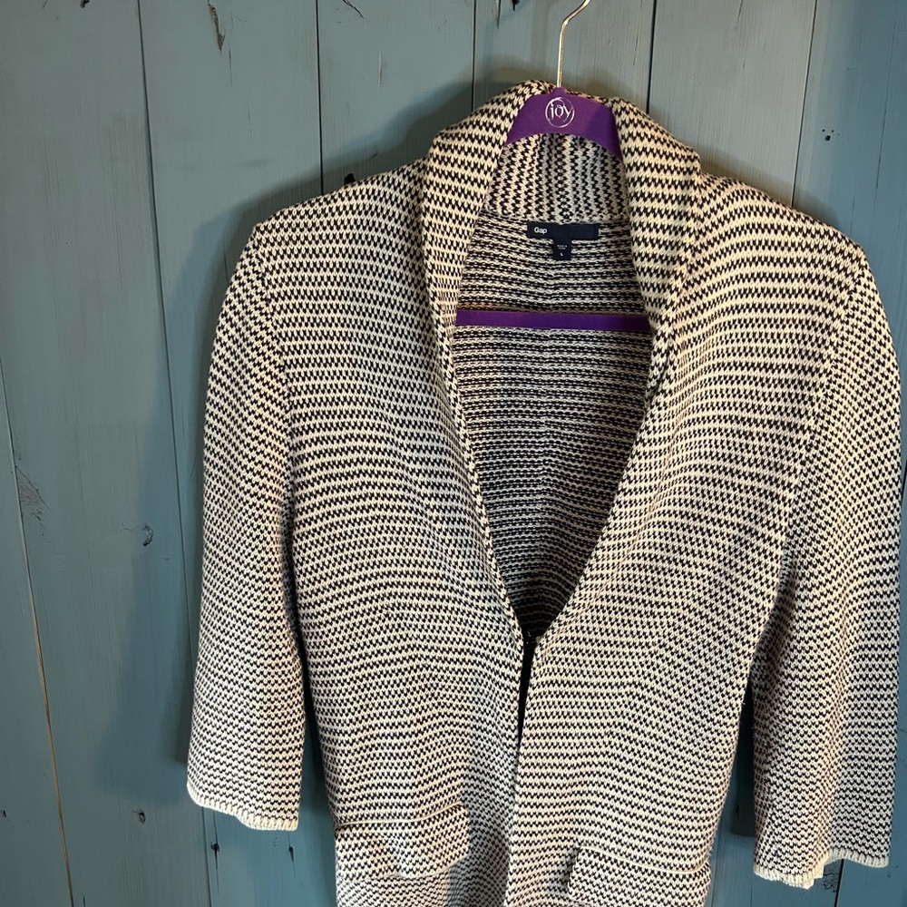GAP Blue and Gray Knit Sweater Cardigan/Blazer | Women’s Size Large